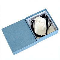 Boîte à bijoux bleue en carton pour emballage cadeau de colliers, boucles d'oreilles, bracelets, montres et lunettes