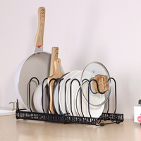 Support de rangement télescopique multi-couches réglable pour couvercles de casseroles, multifonctionnel, sans perçage, avec revêtement antidérapant en caoutchouc ondulé