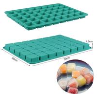 Moules en silicone écologiques carrés à 40 cavités pour caramel, bonbons, chocolats, truffes, glaçons de whisky et pralines durs