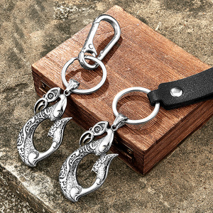 Viking Mythical Beast <b>Keychain</b> Zinc Alloy Pendant Metal Hook Leather Strap Unisex Gift Charm - Product Image 1