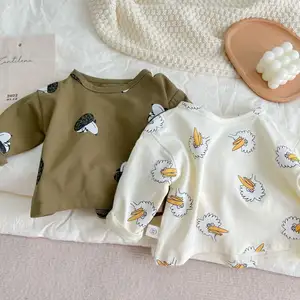 roupa do cão roupa nova nascido Suppliers-Roupas de bebê baratas, novo produto personalizado 2022 cabeça de pássaro cão impressão recém-nascido do bebê meninos camisetas