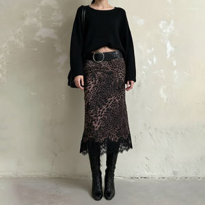 Falda Midi Sexy de Encaje con Estampado de Leopardo para Mujer, Falda Ajustada de Cintura Baja Estilo Sirena, Ropa de Club, Leopardo Sexy - Product Image 2