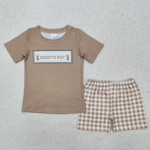 Vêtements pour frères et sœurs, tenues imprimées cerf « Fille/Boyfriend de papa », ensembles de shorts boutique pour la fête des pères, vêtements pour petites filles et garçons - Product Image 5
