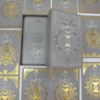 Vente chaude Feuille D'or Tarot Marque Étanche Tarot Lune Impression 78 Tarot Oracle Cartes avec Support En Bois