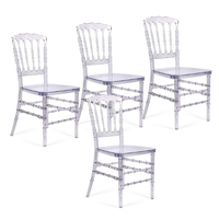Vente en gros, salle à manger de mariage moderne de luxe, banquet, chaises napoléon transparentes en acrylique pour événements