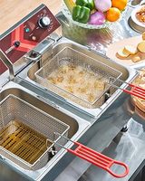 Friteuse Commerciale Électrique à Cylindres Simples et Doubles avec Contrôle de Température et Minuteur pour Restaurants de Restauration Rapide et Poulets Frits