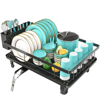 Égouttoir à vaisselle moderne amovible et résistant à la rouille pour évier de cuisine, support multifonctionnel en métal, organisateur de vaisselle étanche