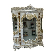 Canapé en tissu en forme de U de style européen turc, design de cour française de luxe, meubles de salon anciens sculptés à la main en bois peint