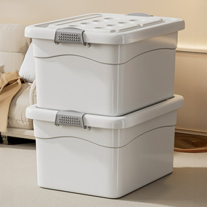 Plastic <b>Storage</b> <b>Box</b> Rectangle Large Capacity With Lid For Clothes Toys Snacks Home Use - Product Image 1