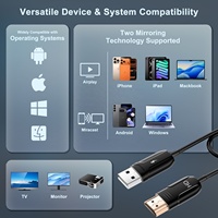 Kabelloser Display-Sender-Adapter Airplay Miracast Bildschirmspiegelung Extender für Video- und Audio-Streaming TV/Projektor Kunststoff