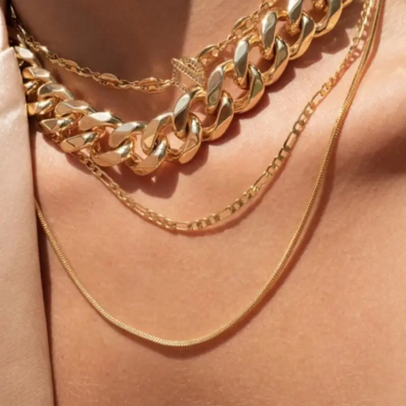18kgp collane di qualità disegni di gioielli prezzo collana impermeabile in acciaio inossidabile oro