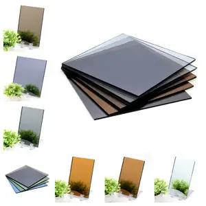 Vidro colorido reflexivo cor azul bronze verde cinza para escritório, 4 mm, 5 mm, 6 mm, 8 mm