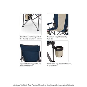 High Quality Portable Outdoor Folding <b>Camping</b> Chair with Headrest and <b>Cup</b> Holder for Hiking - Product Image 5