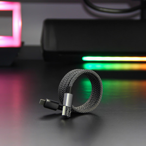Cable de Carga Rápida Magnético de Nailon Trenzado Tipo-C a <span class=keywords><strong>Micro</strong></span> <span class=keywords><strong>USB</strong></span> de 120W y 1M para iPhone y iPad con Carga Rápida de 5A - Product Image 6