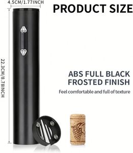 Best Selling Black Luxury Eco-Friendly Electric <b>Wine</b> Bottle Opener with Custom Logo Battery Operated Automatic Cordless Design - Product Image 3