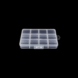 Caja organizadora de joyas transparente de 12 compartimentos, almacenamiento de escritorio de 13,5x9,8x1,7 cm con cubierta para cuentas y diamantes - Product Image 3