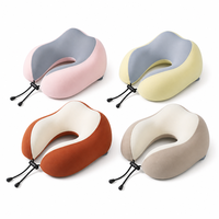 Ensemble de coussin de voyage en mousse à mémoire de forme en U, masque pour les yeux, bouchons d'oreilles, portable, pour avion, voiture, bureau, sieste, soutien cervical, polyester