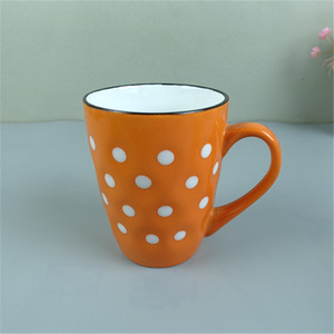 Tasse à café en céramique, avec points peints à la main, accessoire pour le thé <span class=keywords><strong>mocha</strong></span>, en porcelaine imprimé, 12 oz, nouveauté - Product Image 5