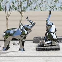 Statues d'éléphant Sculpture en acier inoxydable Sculpture d'éléphant en cercle Sculpture d'éléphant en acier inoxydable à vendre