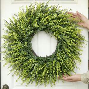Factory Direct Seasonal Decoration New <b>Spring</b> Customized <b>Wreath</b> Artificial Eucalyptus Flower Hanging Ornaments Christmas Wedding - Product Image 1