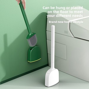 Escobilla de Baño sin Esquinas Muertas, Montaje en Pared sin Perforaciones, Material de Silicona PP+TPR, Set de Limpieza Modelo <span class=keywords><strong>MT9</strong></span> para Uso Doméstico en Baños - Product Image 1