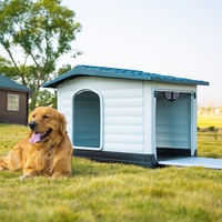 Vente en gros de chenil pour chien de luxe en plastique, surélevé, imperméable, pour extérieur, disponible en plusieurs tailles, avec portillon