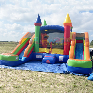 Dual lane kids commercial bounce <b>house</b> combo outdoor <b>inflatable</b> jumping bouncy castle with water slide - Product Image 1