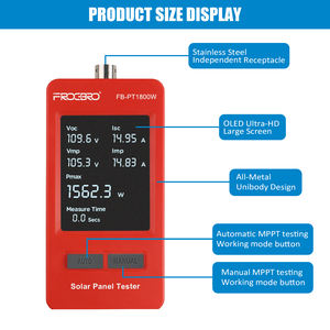 Tragbares LCD-Großbildschirm 1800W Photovoltaik-Panel-Multimeter MPPT Solarpanel-Tester - Product Image 4