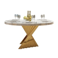 Ensemble de table à manger moderne de style mid-century avec plateau en marbre, table à manger en acier 180*80 avec 4 chaises en tissu en forme de tulipe