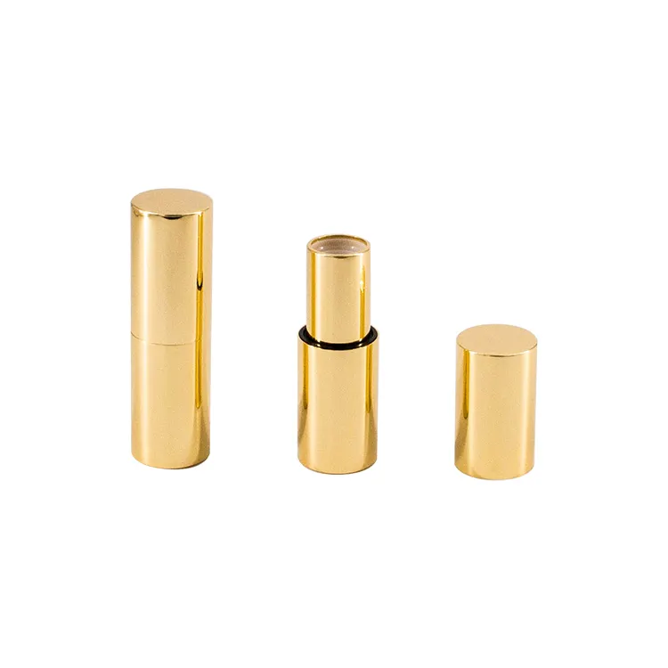 Wholesale Magnetic Lipstick Containers Round Gold Aluminum Lipstick Tube