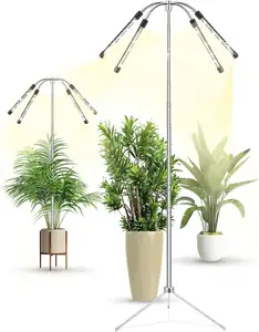 4-Kopf intelligente dimmbare Wachstumslampe Vollspektrum 10-Stufen dimmbar justierbares Stativ Pflanzen-Wachstumslicht für Indoor-Pflanzen