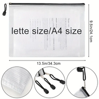Carpeta de archivos con cremallera de malla A4 transparente personalizable impermeable PVC Oficina escuela papelería bolsa para documentos