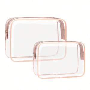Custom S M L Cheap Whosale <b>Airport</b> Airline Compliant <b>Bag</b> <b>Clear</b> Makeup <b>Bags</b> Whosale <b>Clear</b> Travel <b>Bags</b> <b>for</b> Toiletries - Product Image 1
