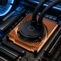 Dissipateur thermique à ailettes en cuivre OEM personnalisé, usiné CNC, cavité ronde pour CPU GPU, radiateur de refroidissement liquide, plaque froide