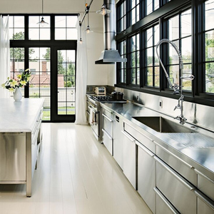 Phật sơn nhà sản xuất có độ bóng cao Thiết kế đơn giản toàn Bộ tủ bếp Set 304 thép không gỉ tủ bếp cho biệt thự - Product Image 2