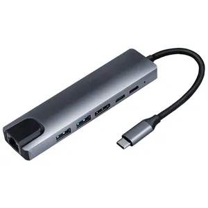 모조리 도킹 스테이션 6 1-Type-C to HDMI 6 in 1 USB type-c 허브 PD 고속 충전 다기능 노트북 도킹 스테이션