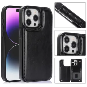 New Products 2023 PU Leather Wallet Phone Case for iPhone 11 12 13 14 15 Pro Max