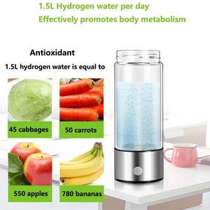 Bouteille d'eau alcaline en verre pour eau hydrogénée, rechargeable et portable - Product Image 3