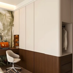 <span class=keywords><strong>Armoire</strong></span> d'angle de chambre intelligente à design ouvert en bois de cerisier, gain de place pour appartement, <span class=keywords><strong>portes</strong></span> <span class=keywords><strong>coulissantes</strong></span> durables - Product Image 1