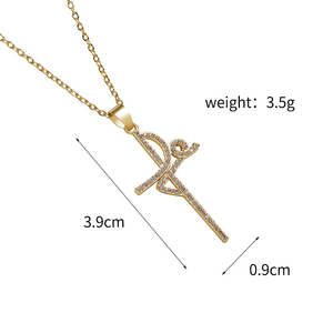 Minimalist Cross NecklaceCross Border Multi Reliable Direct Factory Quote Sandblasted Finish <b>Solid</b> Metal Construction - Product Image 2
