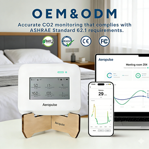 Moniteur <span class=keywords><strong>de</strong></span> qualité <span class=keywords><strong>de</strong></span> l'air intérieur intelligent et compact avec écran couleur <span class=keywords><strong>de</strong></span> 3,7 pouces, connexion Wi-Fi, auto-étalonnage, détection PM2.5/TVOC - Product Image 1