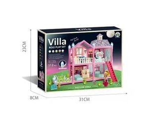 Nouveau design Toddler Playhouse 2-Story 4 Rooms Dollhouse Toy avec meubles et accessoires pour filles - Product Image 5