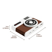 Hub USB Rétro Style Appareil Photo 4 Ports (2 USB-C, 2 USB-A) – Station d'Accueil de Bureau Vintage pour Téléphone, Ordinateur Portable, Tablette, Souris, Clavier