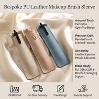 Estuche Profesional de Piel Sintética PU para Brochas de Maquillaje y Lápices de Cejas, Cosido a Mano, Delgado, Venta al por Mayor, Suministros para Regalos