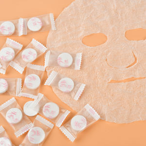 Mascarilla Facial Comprimida <span class=keywords><strong>de</strong></span> Fibra <span class=keywords><strong>de</strong></span> Algodón Orgánica Natural Suave para Belleza Cosmética Desechable, Mascarilla Comprimida <span class=keywords><strong>de</strong></span> Seda <span class=keywords><strong>de</strong></span> Pulgas - Product Image 1