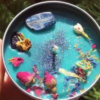 Großhandel Feiertagsgeschenk Handgemachte Getrocknete Blumen Einzigartige Blechdose Kristall-Duftkerze