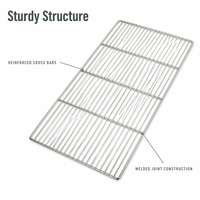 Grille de barbecue en acier inoxydable robuste Senneng, maille métallique, grilles soudées, barres transversales renforcées, nettoyage facile, barbecue d'extérieur
