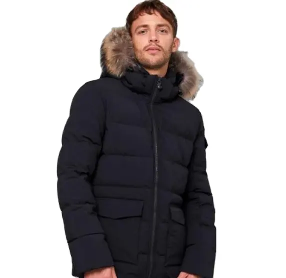 2022 High Quality fashion outdoo rwith fur hooded men duck down jacket winter
