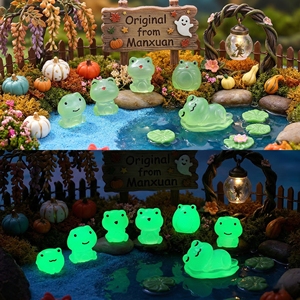 Figuras de Rana Estilo Cottagecore, Luminosas y Translúcidas de Resina, Decoración para Peceras, Figura de Animal, Envío Inmediato - Product Image 4