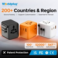 Worldplug 5 en 1 PD 18W 20W Cargador USB Internacional Adaptador de Viaje Universal